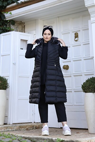 ECALAMODE Long Detachable Hooded Waterproof Gel Filling Long Length Vest