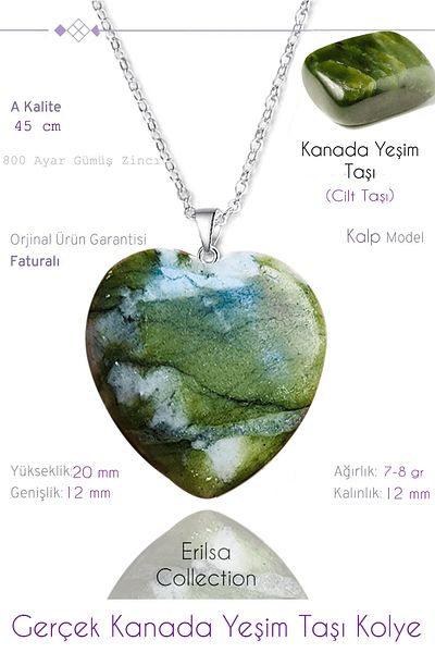 Tesbih Atölyesi Certified Real Heart Model Jade Necklace (Canada)