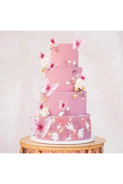 hediyehobihersey Hazır Kesilmiş Yenilebilir Kelebekler Şekerli Kağıda Baskı,Yenilebilir Baskı Kelebek (MODEL SEÇİNİZ)