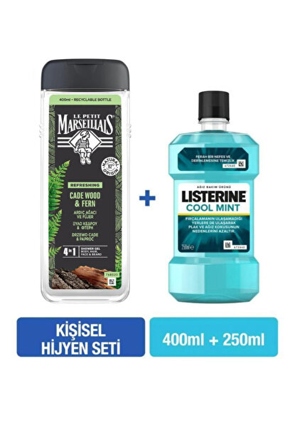 Le Petit Marseillais Men Juniper Tree and Fuser Shower Gel 400 Ml+Listerine C...