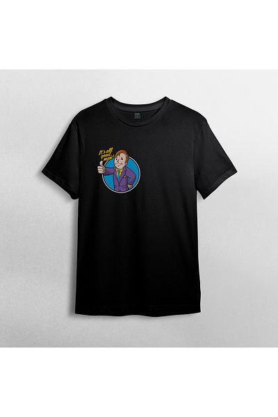 Pixxa Better Call Saul Pipboy Fallout 100% Cotton Crew Neck T-Shirt Model - 2