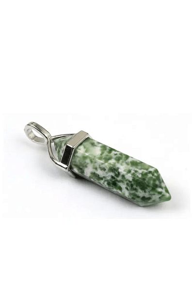 Tesbih Atölyesi Certified Nail Model Green Dot Jasper Stone Necklace