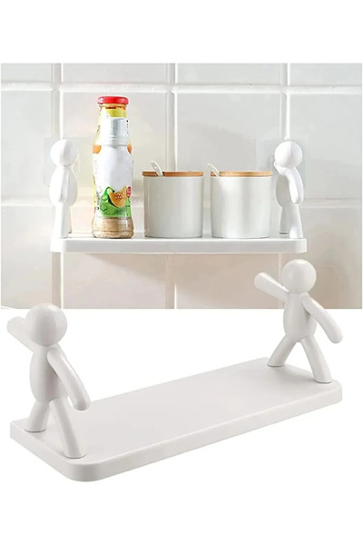 Seram Collection 2 ADET Kendinden Yapışkanlı Craft Banyo Rafı Tarz Baharatlık Rafı Organizer Düzenleyici