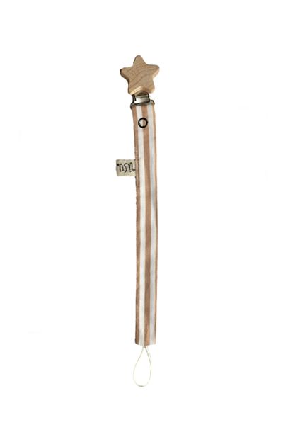 Asu Baby&Kids Copper Stripe Organic Cotton Pacifier Strap