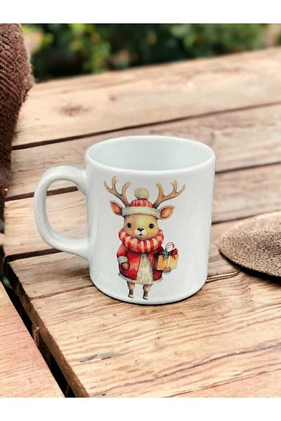 hazztasarım New Year's mug with deer figure
