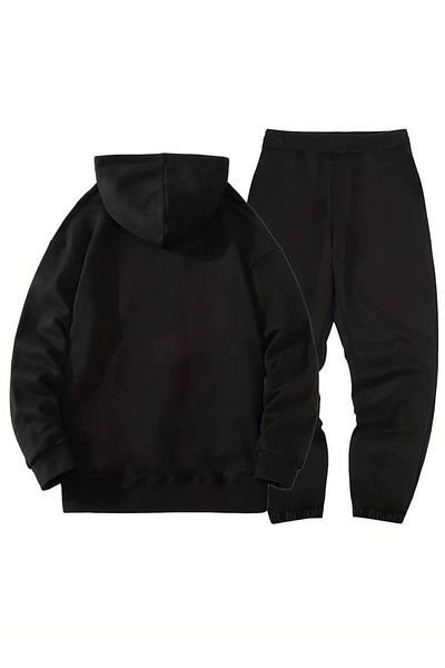 AMMA Unisex Gothic Ruthless Printed Hooded Sweatshirt Tracksuit Set