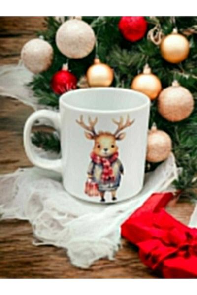 hazztasarım New Year's mug with deer figure