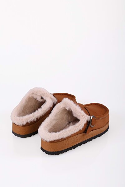 Shoeberry Dámské Softie hnědé semišové chlupaté ploché pantofle