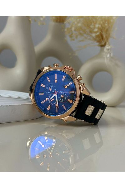 Has Black Rose Silicone Sports Watch