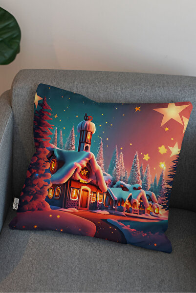 Hayal Dekoratif Декоративна калъфка за възглавница с дигитален печат и зелен ...