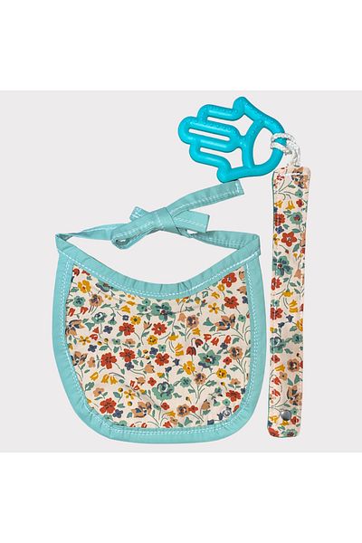 LusnikaStore Baby Collar & Pacifier Strap Set Organic Fabric