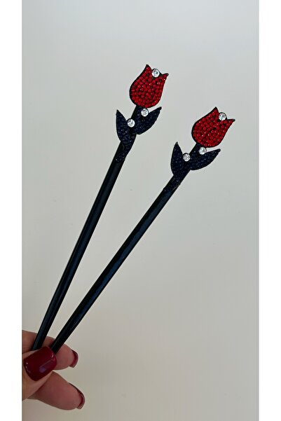 Alâ Atelier piatra trandafir rosu dublu negru bat coc catarama creion catarama