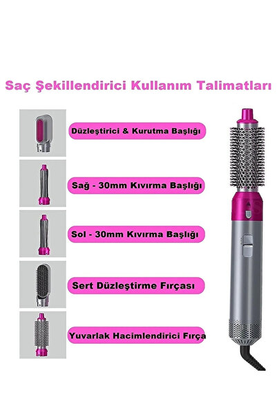 Nikadu Hot Air Styler 5 in 1 Saç Düzleştirici Profesyonel Saç Şekillendirici Fırça Taraklı Kurutma Makines