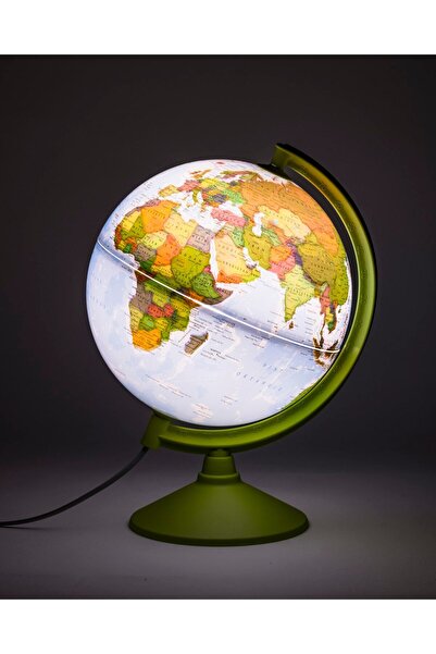 Gürbüz Yayınları Işıklı Fiziki Dünya Küresi 20cm (Fiz+siy)