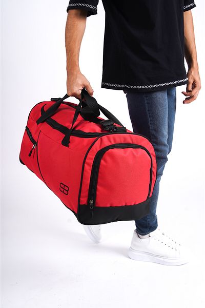 Solo Bag Large Size Unisex Red Sports Fitness and Travel Bag with Shoe Compartment Thermos