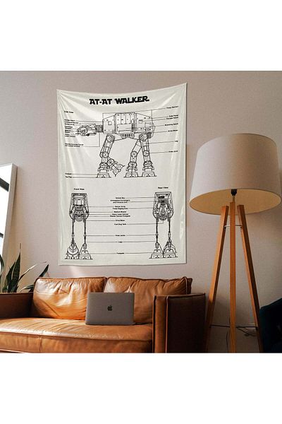 The Lucid Lab At-at Walker Ivory - Husă de perete - 100 Cm X 135 Cm
