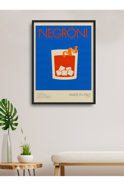 HOMEPACK Çerçeveli Tekli Tablo Kokteyl Serisi Modern Poster Tablo TK/134