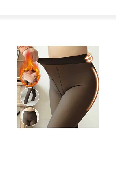 Design Socks Heat Color Look (Thin-Looking) Thermal Fleece Inside Panty Socks