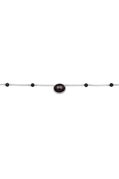 ELLI Halskette Onyx Edelstein Perlen Choker 925 Silber