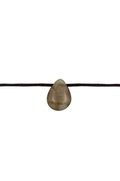 ELLI Halskette Choker Satin Labradorit Edelstein Tropfen 925 Silber