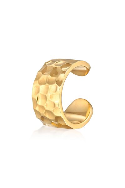 KUZZOI Ohrringe Earcuff Breit Gehämmert Modern 925 Silber
