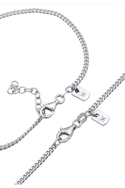 KUZZOI Schmuckset Panzerarmband Kette Basic 925 Silber