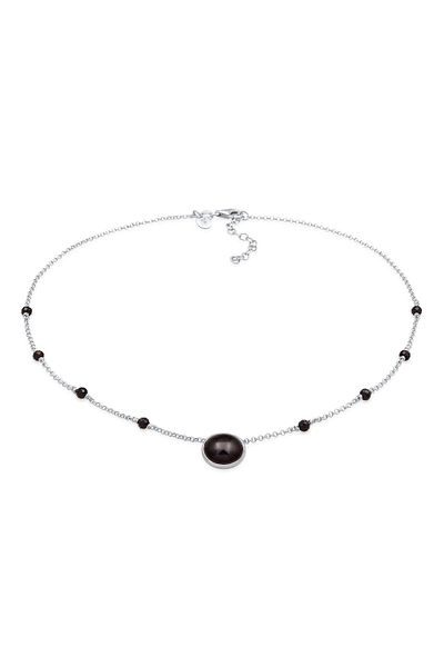 ELLI Halskette Onyx Edelstein Perlen Choker 925 Silber