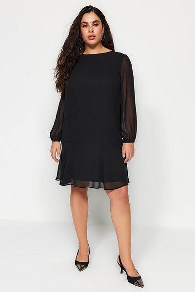 Trendyol Curve TBBSS22EL2002 Model Black Mini Woven Dress