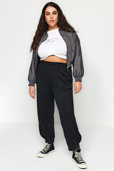 Trendyol Curve Black Thin Jogger Knitted Sweatpants TBBAW24AJ00011