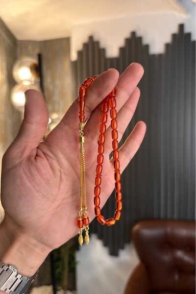 dergah tesbih Silver Tassel Wrist Length Fire-I Amber