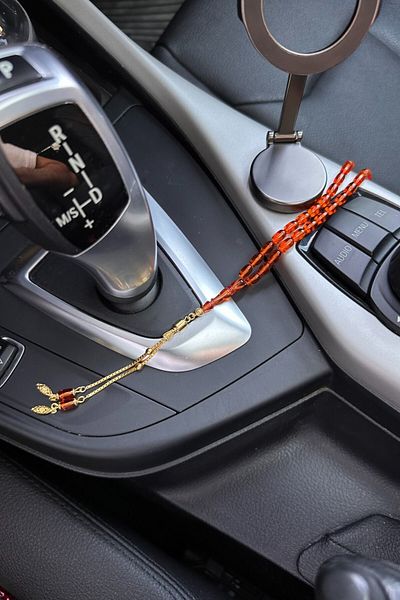 dergah tesbih Silver Tassel Wrist Length Fire-I Amber