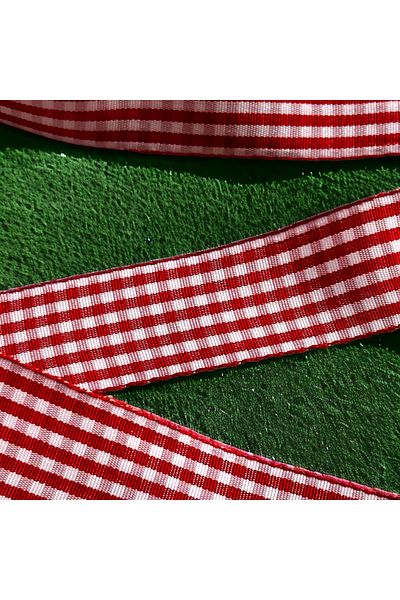 BukiroAtelier Plaid and Gingham Woven Ribbon - 1.5 Cm-10 Meters