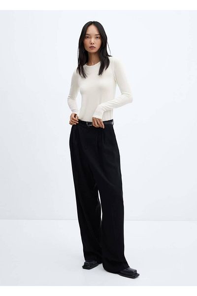 MANGO Woman Round Neck Knitwear T-Shirt