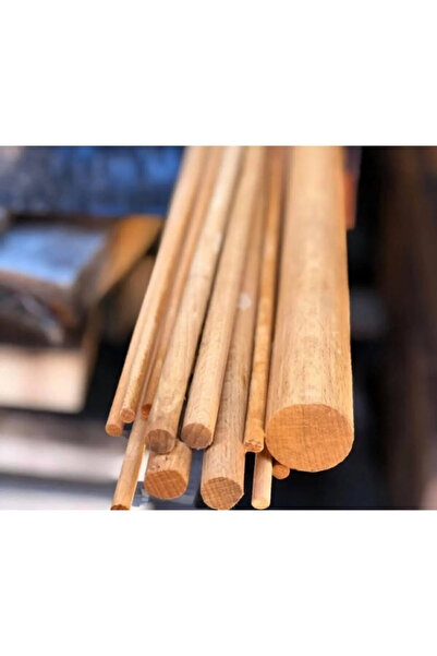 Marangozi 15mm (1,5cm) 5 Adet 60cm Yuvarlak Ahşap Çubuk, Makrome Çıta Sopa