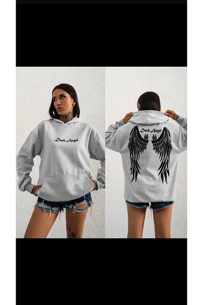 ESSFASIHON Φούτερ Unisex Oversize με κουκούλα