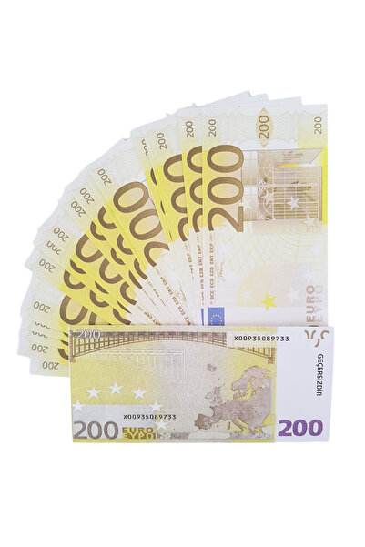 POPKONSOL 300 Adet 200 Euro Sahte Para Geçersiz Düğün Parası Parti Şaka Malze...