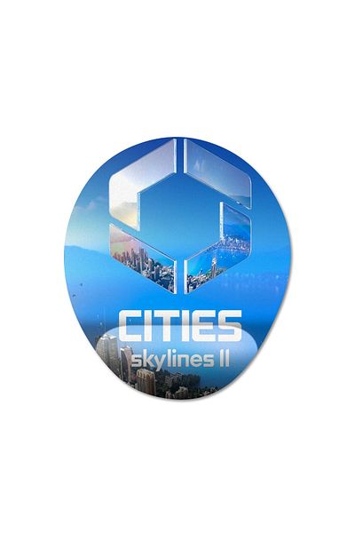 Pixxa Cities: Skylines 2 موديل لوحة ماوس مع مسند للمعصم - 1 بيضاوي