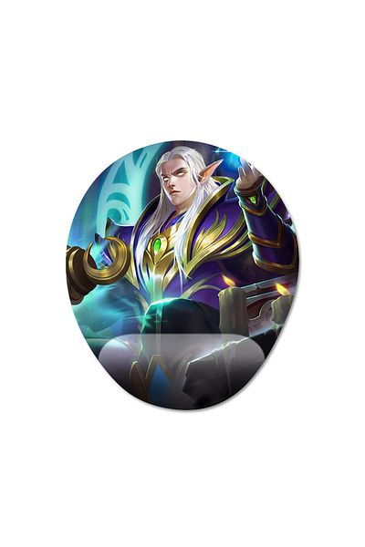 Pixxa Mobile Legends - موديل لوحة ماوس مع دعم للمعصم من Estes - بيضاوي واحد