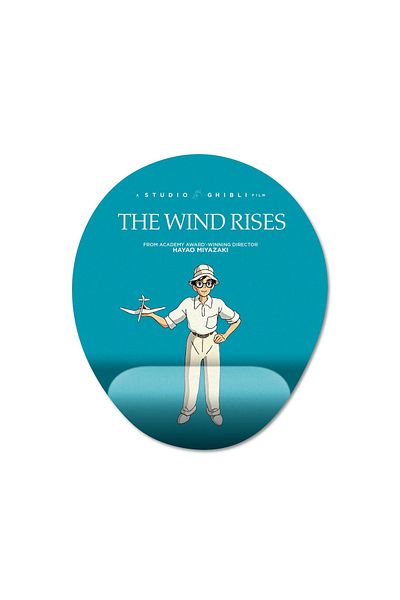 Pixxa The Wind Rises - Wind Rises - موديل لوحة ماوس ستوديو جيبلي مع مسند للمعصم - 3 بيضاوي