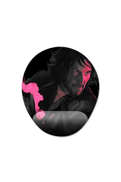 Pixxa موديل لوحة ماوس John Wick 4 مع مسند للمعصم - 4 بيضاوي