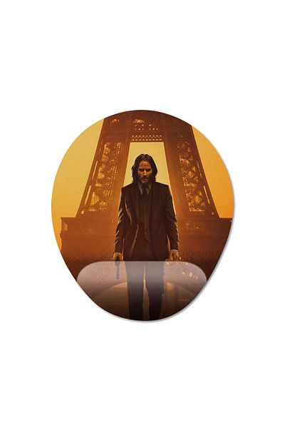 Pixxa موديل لوحة ماوس John Wick 4 مع مسند للمعصم - 2 بيضاوي
