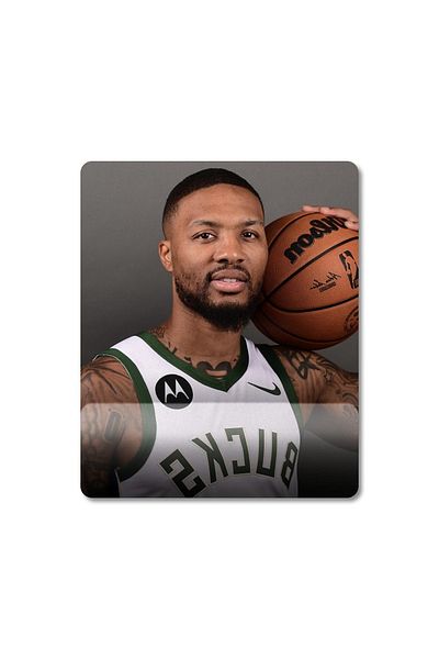 Pixxa Damian Lillard - Milwaukee Bucks - نموذج لوحة الماوس لدعم المعصم NBA - 1