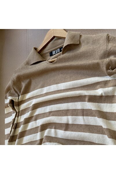 Hazhers Мъжки трикотажен пуловер със стандартно поло деколте