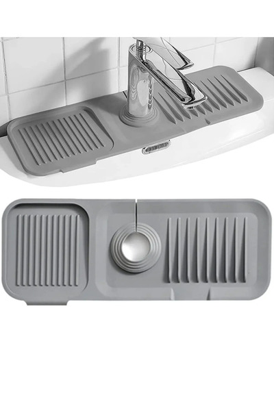 MEYS HOME أنثراسايت صنبور حافة سيليكون حامل مياه مرن غير قابل للانزلاق الوضوء...