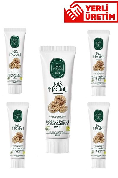 Eyüp Sabri Tuncer 90 ml Toothpaste - Walnut and Peel Extract, 5 Pieces