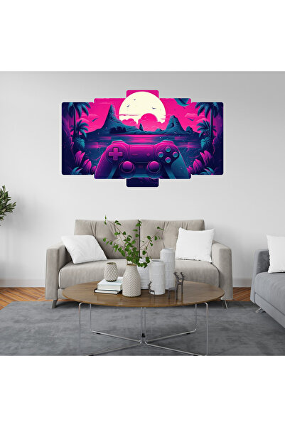 Farklı Hediyelik Gamer Temalı 5 Parçalı Mdf Tablo