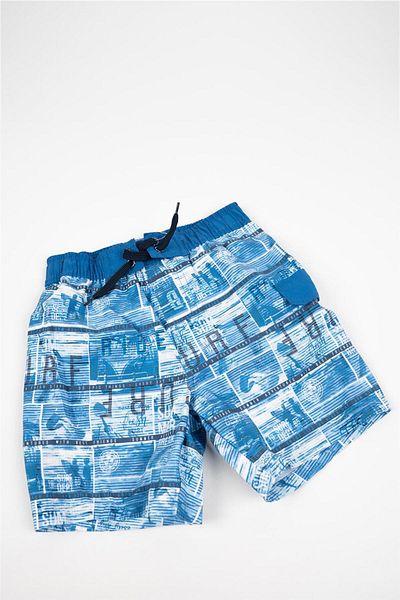 Adisia Costum de baie cu pantaloni scurți cu text albastru pentru băiat