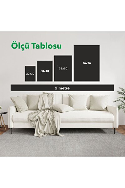 Dekorsiahome Ahşap Çerçeveli Dekoratif 3lüTablo Seti Neutral Desert