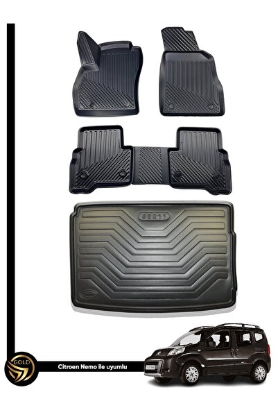 Black Gold Citroen Nemo 3D Havuzlu Paspas + Bagaj Havuzu İkili Set