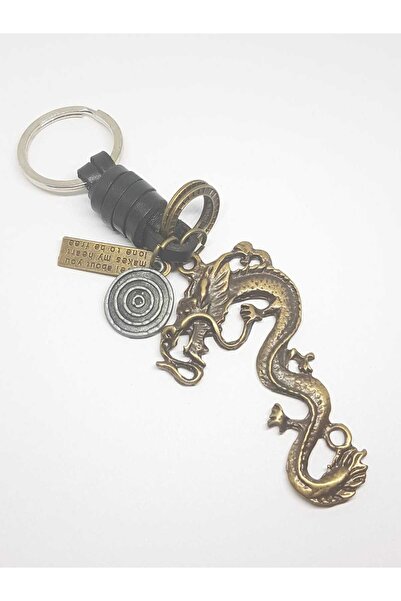 TUNA TAKI & AKSESUAR سلسلة مفاتيح تنين من الجلد الحقيقي